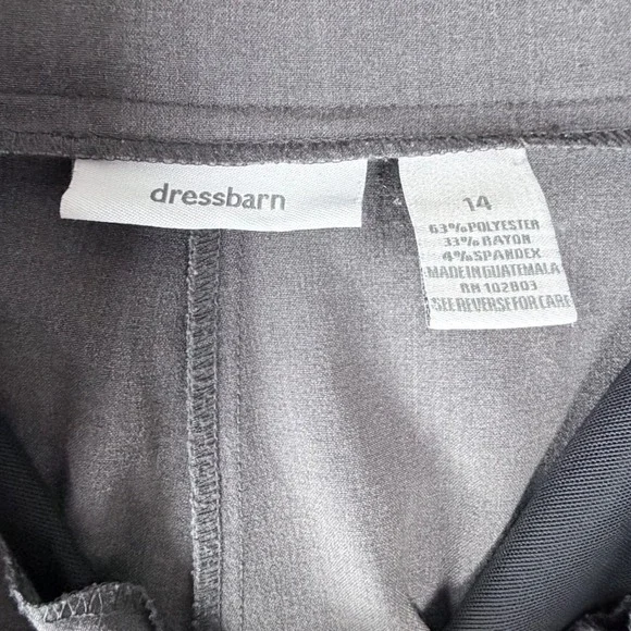 Dress barn Women Dress Pants Gray 14 Wide Leg Office Wear Business Tailored - Picture 6 of 8